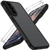 iVoler Cover Opaca per Samsung Galaxy S26 FE 5G con 2 Pezzi Vetro Temperato, [Antiurto di Grado Militare] Anti-Graffio Custodia con Assorbimento degli Urti, Anti-Impronte Sottile Bumper Case, Nero