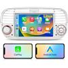prideoy RIDEOY wireless carplay per Fiat 500 2007-2015,Schermo IPS da 7",Stereo Fiat 500 supporta Android auto e Mirrorlink,Bluetooth,Microfono,AM USB,DSP FM RDS SWC originale (white)