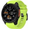 MELEJIA 26mm Cinturino di Ricambio Compatibile con Garmin Instinct 3 50mm/Fenix 8 51mm/Fenix 7X/7X Pro/6X Pro/Epix Pro 51mm, 26mm Ricambio Cinturino, Regolabile Silicone Cinturini-Verde Lime