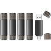JOIOT Chiavetta USB 64 GB 3.0 5 Pezzi Pennette USB C 2 in 1 OTG Pendrive USBC Stick 3.0 doppia 64GB Memory Stick 64G Tipo C per PC Laptop Notebook Android Window Nero