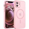 TOCOL Cover Magnetica per iPhone 12 6,1 Pollic, Compatibile con MagSafe, Protezione Fotocamera Integrata, Custodia Antiurto Traslucida Opaca, Rosa Chiaro