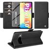 Giyer Cover per Google Pixel 10/10 Pro Custodia con Vetro Temperato，Nero | Premium Pelle PU Portafoglio Slot Scheda RFID Antifurto Funzione Supporto Flip Case, Antiurto per Pixel 10/10 Pro Cover