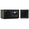 Auna Radio Portatile Ricaricabile, Radio DAB con Bluetooth 5.0, FM/DAB/DAB+ Digitale Mini, Altoparlanti Stereo, Display HCC, Supporto Streaming, Sveglia, 5 Ore di Operatività, Radiolina in Legno