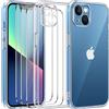iVoler Custodia Cover Compatibile con iPhone 13 6.1 Pollici con Camera Protection e 3 Pezzi Pellicola Vetro Temperato, Ultra Sottile Morbido TPU Trasparente Silicone Antiurto Protettiva Case