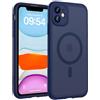 TOCOL Cover Magnetica per iPhone 11 6,1 Pollic, Compatibile con MagSafe, Protezione Fotocamera Integrata, Custodia Antiurto Traslucida Opaca, Blu