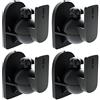 deleyCON 4x Supporti Staffe Universali per Altoparlanti e Casse Acustiche Girevoli + Inclinabili Peso fino a 3,5kg Montaggio a Soffitto + Montaggio a Parete - Nero