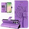Dcjlbo Cover per Samsung Galaxy A56 5G Custodia Antiurto-Viola | Portafoglio con Pellicola Vetro Temperato Porta Carte Disegni Supporto,Leggera a Libro Pelle Flip,Antiscivolo Libretto Case