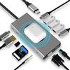 SZPACMATE Hub USB C 13 in 1 Ricarica Wireless, Compatible con MacBook Pro | Adapter con HDMI 4K, VGA, 2*USB 3.0, USB C 3.0 e 2.0, RJ45 Ethernet, PD 100 W, SD/TF, AUX3,5 mm, Compatibile con Altri Laptop