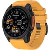 MELEJIA 26mm Cinturino di Ricambio Compatibile con Garmin Instinct 3 50mm/Fenix 8 51mm/Fenix 7X/7X Pro/6X Pro/Epix Pro 51mm, 26mm Ricambio Cinturino, Regolabile Silicone Cinturini-Arancione Ufficiale