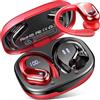 Rulefiss Cuffie Bluetooth Sport, 75 Ore Auricolari Bluetooth 5.4 con 4 ENC Mics, Stereo Cuffie Wireless Antirumore, IP7 Impermeabili Cuffiette Bluetooth con Display LED, Cuffie Senza Filo per Palestra/Running