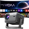 Blackview Proiettore 4K 2026, 1000 ANSI Lumens con Sistema Vidaa Smart TV | Auto Focus & 6D Keystone, HDR10/HLG, Audio Dolby, Bluetooth/WiFi, AirPlay2, Rotazione 360° PTZ, per Casa/Esterno