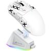 ATTACK SHARK X11 Gaming Mouse with Magnetic Charging Dock, PixArt PAW3311 Gaming Sensor, BT/2.4G Wireless/Wired Gaming Mouse with Mouse Grip Tape, 22000 DPI, Gamer Mice for Win11/Xbox/PS/Mac (White)