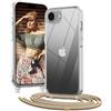 OLEPHY Trasparente Cover con Cordino per iPhone 17e e 16e 6,1'', D'oro | Custodia con Regolabile e Rimovibile Collana, Protezione Completa [Antiurto] [AntiGraffio] Case con Laccio Tracolla,