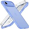 iVoler Cover Opaca per iPhone Air 6.5 Pollici con 2 Pezzi Vetro Temperato, [Antiurto di Grado Militare] Custodia Traslucida Posteriore Sottile Anti-Impronte Case, Azzurro Chiaro