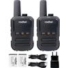Radtel RT12 Walkie Talkie Ricaricabile per Adulti Portatile a Lungo Raggio Senza Licenza PMR 446 Radio Ricetrasmettitore 16CH Vivavoce VOX per Escursioni in Campeggio… (Nero)