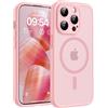 TOCOL Cover Magnetica per iPhone 13 Pro Max 6,7 Pollic, Compatibile con MagSafe, Protezione Fotocamera Integrata, Custodia Antiurto Traslucida Opaca, Rosa Chiaro