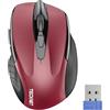 TECKNET PRO Mouse Senza Fili, 2,4GHz Wireless con Ricevitore USB, Rosso | 4000 DPI, Design Ergonomico per Destrorsi, Durata di Vita di 24 Mesi Compatibile con PC, Mac, Laptop, Computer, Windows