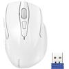 TECKNET PRO Mouse Senza Fili, 2,4GHz Wireless con Ricevitore USB, Bianco | 4000 DPI, Design Ergonomico per Destrorsi, Durata di Vita di 24 Mesi Compatibile con PC, Mac, Laptop, Computer, Windows