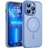 TOCOL Cover Magnetica per iPhone 13 Pro Max 6,7 Pollic, Compatibile con MagSafe, Protezione Fotocamera Integrata, Custodia Antiurto Traslucida Opaca, Blu Chiaro