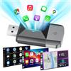 LAMTTO Adattatore Wireless CarPlay 2 in 1 Carplay & Android Auto | USB-C/A Plug & Play, collegamento liquido stabile, funziona senza ritardi, per iOS 10+/Android