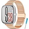 WindRen Cinturino per Xiaomi Redmi Watch 6/5/4, Regolabili Cinturini in Acciaio Inossidabile in Metallo Cinturino per Xiaomi Mi Band 9 Pro/Xiaomi Mi Band 8 Pro Oro rosa
