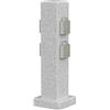 ledscom.de Presa da giardino a colonna POCK per uso esterno, IP44, 4 pieghe, grigio (effetto pietra), angolare, 40 cm
