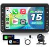 VECHTEL 4G+64G Autoradio Android 15 per Alfa Romeo 159 2004-2011, 7 Pollice HD Schermo Tactile Auto Radio co Carplay Android Auto senza Fili GPS Wi-Fi USB Bluetooth Radio FM RDS Retrocamera