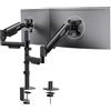 ErGear Braccio Monitor Doppio Verticale, Supporto Schermi 13-32″, fino a 9kg per Braccio, Maggiore Stabilità con Morsetto a C Integrato, Gestione dei Cavi Migliorata, VESA 75x75/100x100 mm, Nero