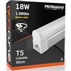 Eurocali Luce LED Sottopensile 90cm Raccordabile T5 18W 1980 lumen Luce Bianco Caldo 3000K