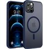 TOCOL Cover Magnetica per iPhone 12 Pro 6,1 Pollic, Compatibile con MagSafe, Custodia Antiurto Traslucida Opaca, Blu