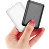 EVARY 2 confezioni Mini Power Bank piccola ma forte batteria esterna 5000 mAh, power bank portatile, con cavo, batteria esterna leggera (bianco e nero)