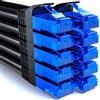 deleyCON 0,5m Set cavi di rete CAT6 U-UTP RJ45, 10 Pezzi - Nero | Cavo LAN CAT-6 corto da 50 cm, cavo patch, cavo Ethernet per DSL, switch, router, modem, ripetitore
