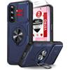 LeYi Cover per Samsung Galaxy A16 / A26 / A17 5G con Vetro Temperato [2 Pack],Custodia con Protezione Fotocamera [Slidable] Antiurto Grado Militare Magnetico Anello Supporto TPU Bumper Case, Blu