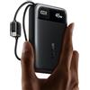 Baseus FC11 Powerbank 45W 20000mAh con 2 cavi USB-C Integrati, Mini Power Bank Ricarica Rapida con Certificato CCC, Caricatore Portatile per iPhone 17/16/15 Pro Max, Samsung Galaxy S25/S24, iPad, Nero