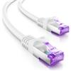 deleyCON 7,5m Cavo Rete CAT7-10 Gigabit - Cavo Patch RJ45 Ethernet (Rame, Schermatura S/FTP PiMF) - per Highspeed LAN DSL Switch Modem Router Patchpanel CAT7 CAT6 CAT5 - Bianco