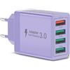 Aioneus Caricatore USB, 4 Porte Caricatore USB da Muro 40W QC 3.0 Carica Rapida Caricabatterie Usb Multiplo Alimentatore Presa USb per iPhone 15 14 13 12 11 X, Samsung Galaxy S21 S20 A71 A51, Xiaomi, Huawei