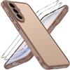 iVoler Cover Opaca per Samsung Galaxy S26 FE 5G con 2 Pezzi Vetro Temperato, [Antiurto di Grado Militare] Anti-Graffio Custodia con Assorbimento degli Urti, Anti-Impronte Sottile Bumper Case, Marrone