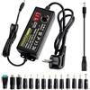 HOUHUI Adattatore di alimentazione regolabile 3 A, 72 W, AC DC 4 - 24 V, con indicatore di tensione LED e 14 punte, tra cui connettore micro USB, per elettronica domestica 4 V-24 V, motore DC, 3000 mA