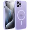 TQIAHF Cover Custodia Magnetica per iPhone 15 PRO, Viola | 2 Pellicola Vetro Temperato Protezione Schermo Compatibile con Magsafe Militare Antiurto Sottile Opaca Telefono Case