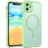 TOCOL Cover Magnetica per iPhone 11 6,1 Pollic, Compatibile con MagSafe, Protezione Fotocamera Integrata, Custodia Antiurto Traslucida Opaca, Verde Chiaro