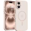 TOCOL Cover Magnetica per iPhone 16 6,1 Pollic, Compatibile con MagSafe, Protezione Fotocamera Integrata, Custodia Antiurto Traslucida Opaca, Titanio Sabbia
