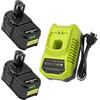 Exemoro Batteria di ricambio Exemoro 18 V 5,5 Ah e caricabatteria BCL14181H Batteria 9,6 V-18 V compatibile per Ryobi Ricambio per Ryobi P108 P189 P190