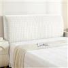 Ystyle Copri Testata Letto Singolo, 90CM, Bianco Panna | Copertura per Testiera Elasticizzata Universale, Copri Testata Letto Una Piazza e Mezza, Testiera Protezione Lavabile