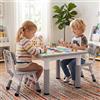 MAMIZO Tavolo Bambini con 2 Sedie, Tavolo e Sedie Bambini, Regolabile in altezza, in Plastica, per Set Bambina dai 2 anni (Grigio, Tavolo Quadrato), 60 x 60 cm, KT-TC01