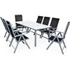 Casaria Set Tavolo e Sedie da Giardino Bern 8+1 Alluminio Bern Schienale 8 Posizioni Balcone Patio