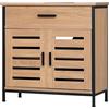 EUGAD Mobiletto, Mobile Lavabo, Mobile Bagno, con 1 Cassetto Grande, 2 Ante a Ribalta, Ripiano Regolabile, MDF, 60x30x60cm, Rovere Chiaro