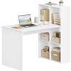 eSituro Scrivania con Libreria a 3 Ripiani, 120 x 63 x 111 cm, Bianca | 6 Scomparti Aperti, Design Salvaspazio, per Studio e Camera da Letto