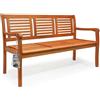 CASARIA Panchina da giardino in Legno di Eucalipto Certificato FSC® | Resistente, 153x60x90cm, Panca da Esterno, 3 Posti, Capacità di Carico 480kg, Altezza di seduta 45cm