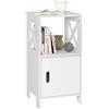 WOLTU Comodino Stretto, Tavolino da Salotto Bianco, 30x30x60 cm | con 1 Vano Aperto e 1 Vano Nascosto, Mobile Salvaspazio per Camera da Letto Soggiorno, in MDF