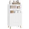 eSituro Mobile da Bagno, Armadietto da Terra Mobiletto, 50 x 30 x 93 cm, Mobiletto Bagno Salvaspazio, Ripiano Regolabile e Porte, per Soggiorno, Cucina, Corridoio, Bianco SBP0097